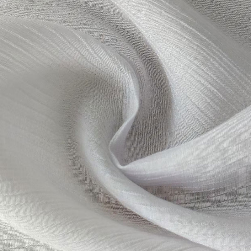 Kain Rayon/Nylon Filamen Tunggal 4:1 Sangat Memutar dengan Tekstur Kerutan